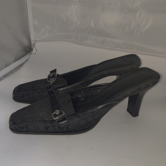 Y2K Coach Gwynne Black Heeled mules. Sz 7.5 - Picture 2 of 7